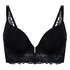 Soutien-gorge &agrave; armatures pr&eacute;form&eacute; push-up et longline Jemima, Noir