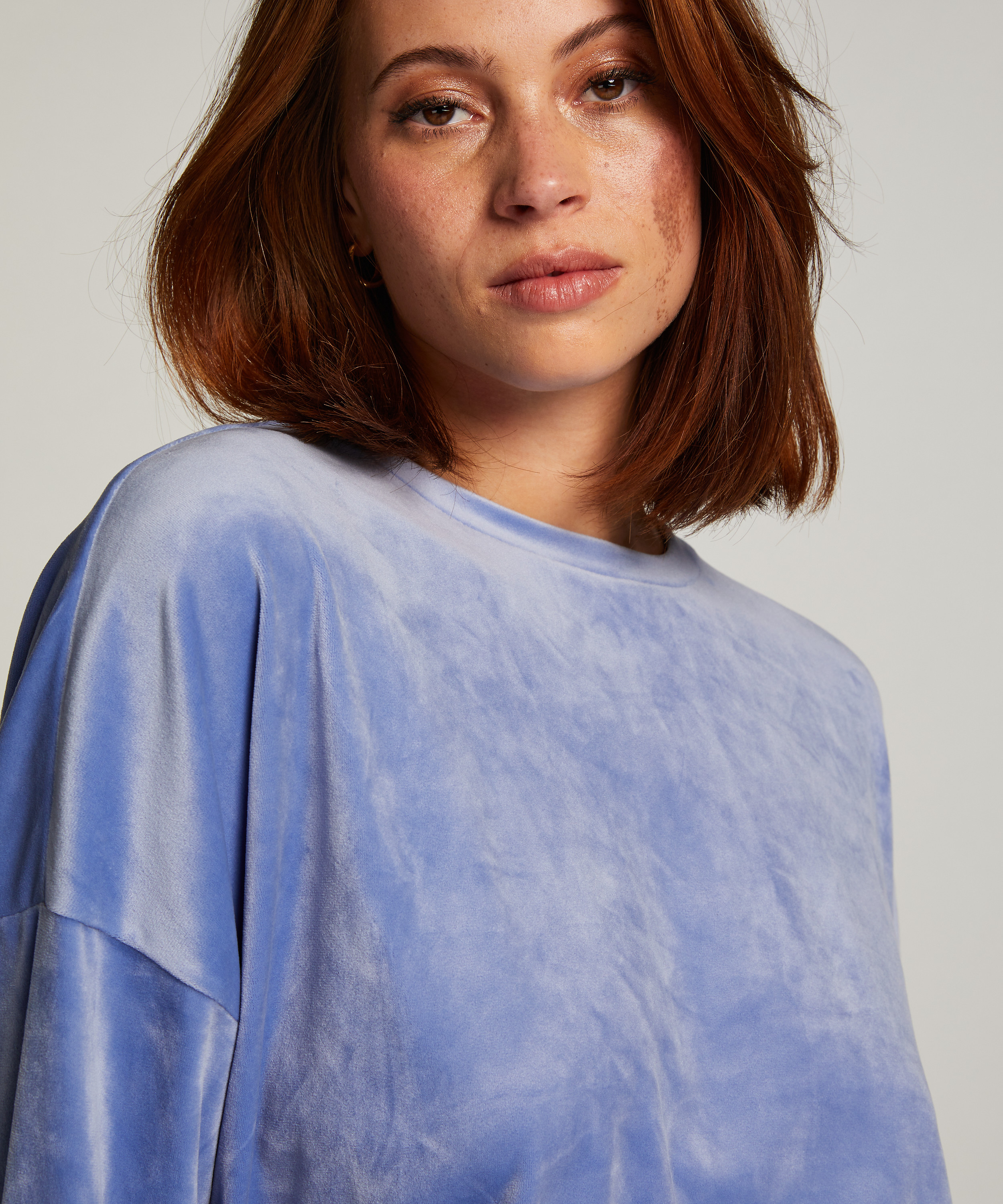 Velours Top, Blauw, main