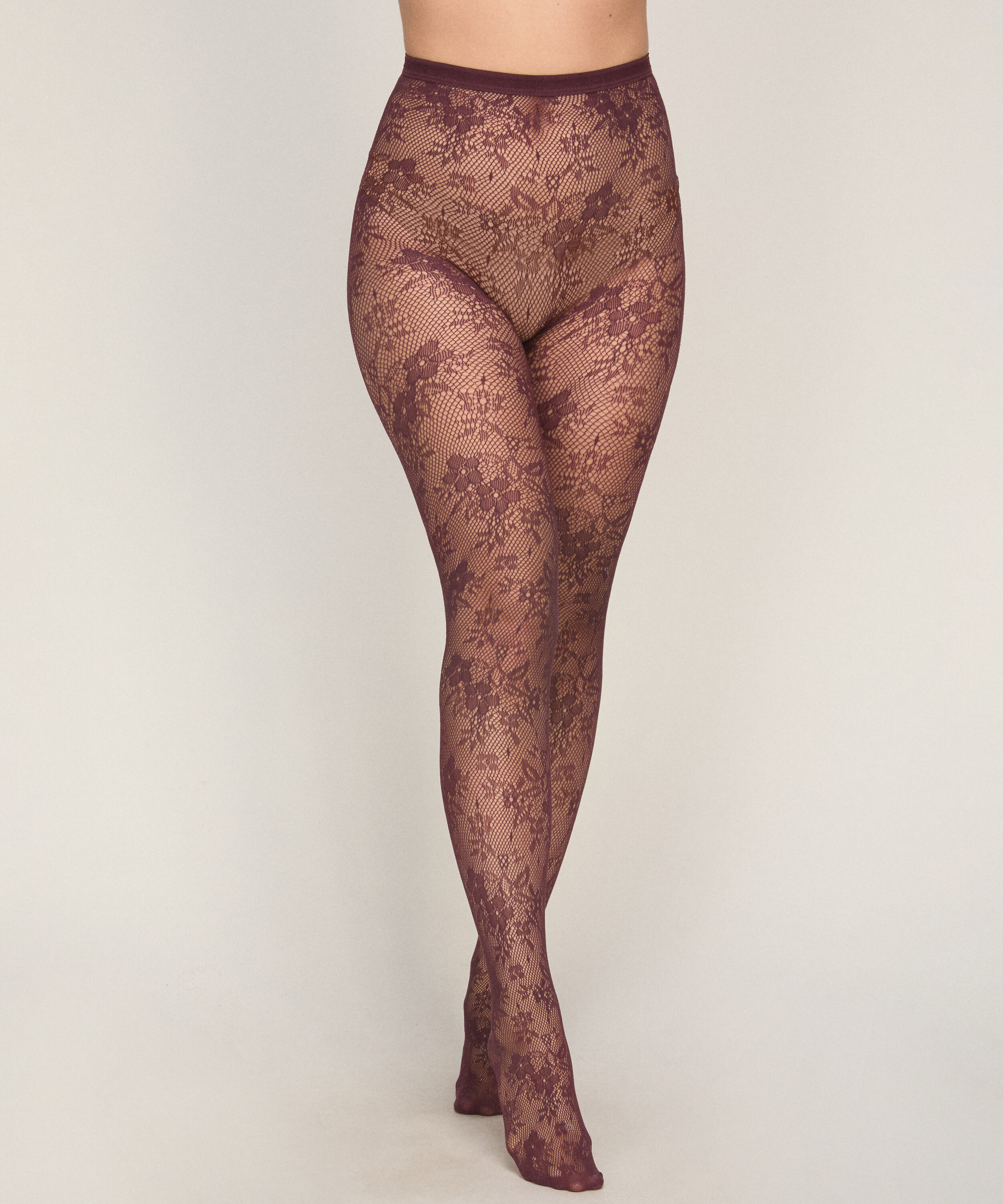 Panty Allover Lace Fishnet, Paars Panty Allover Lace Fishnet, Paars