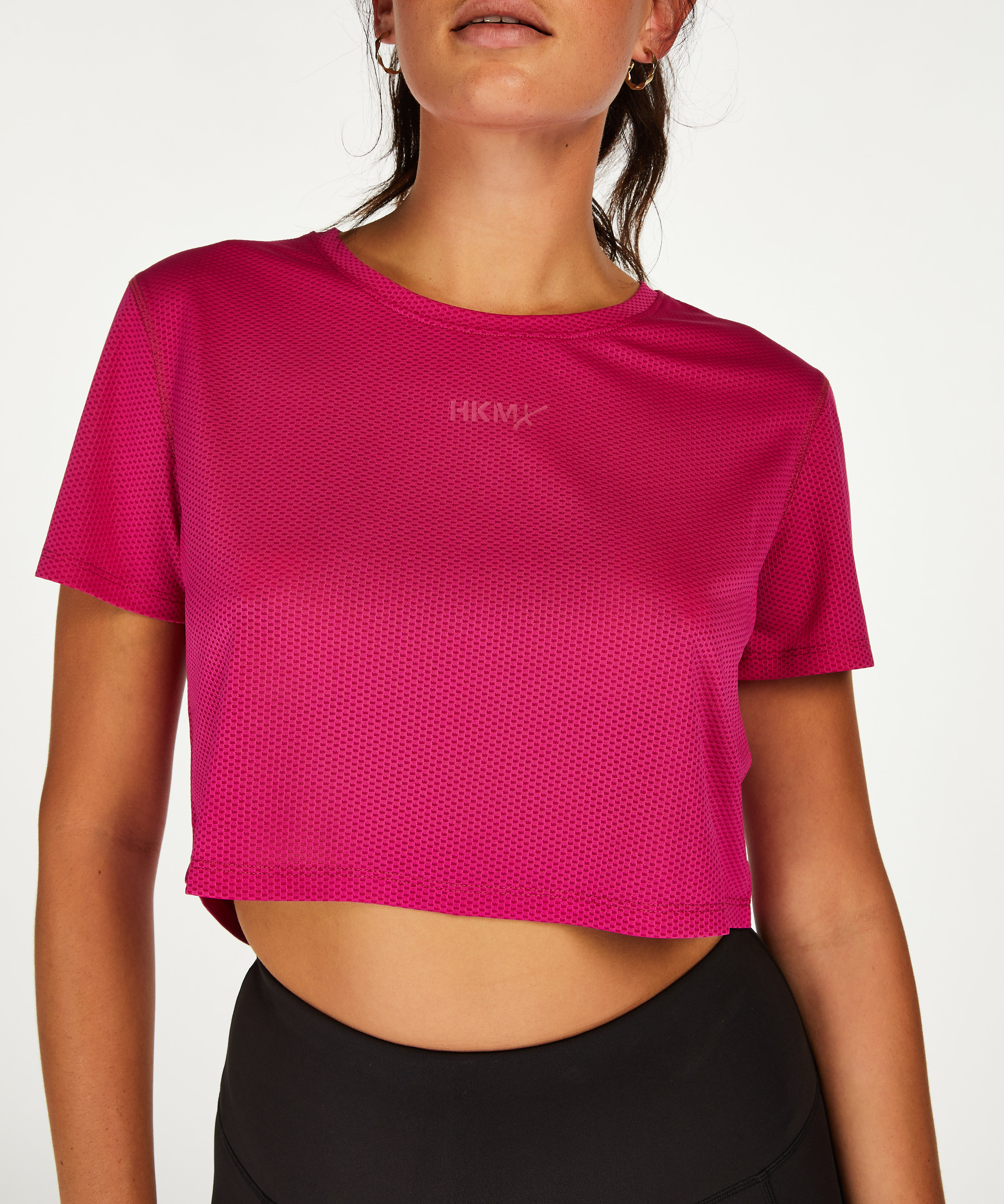 HKMX Crop top en maille, Rose, main
