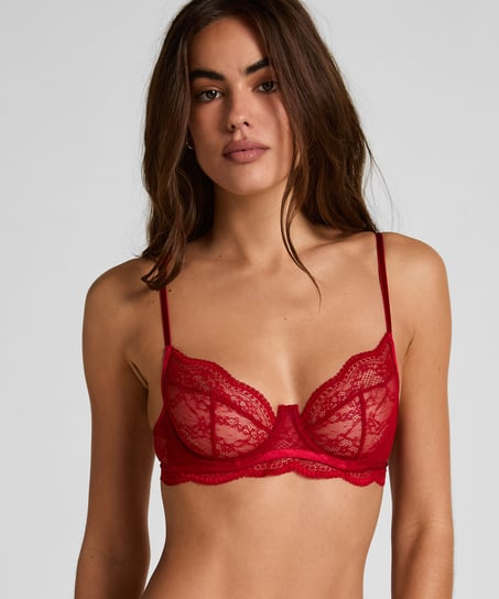 Soutien-gorge non-rembourr&eacute; &agrave; armatures Isabelle, Rouge