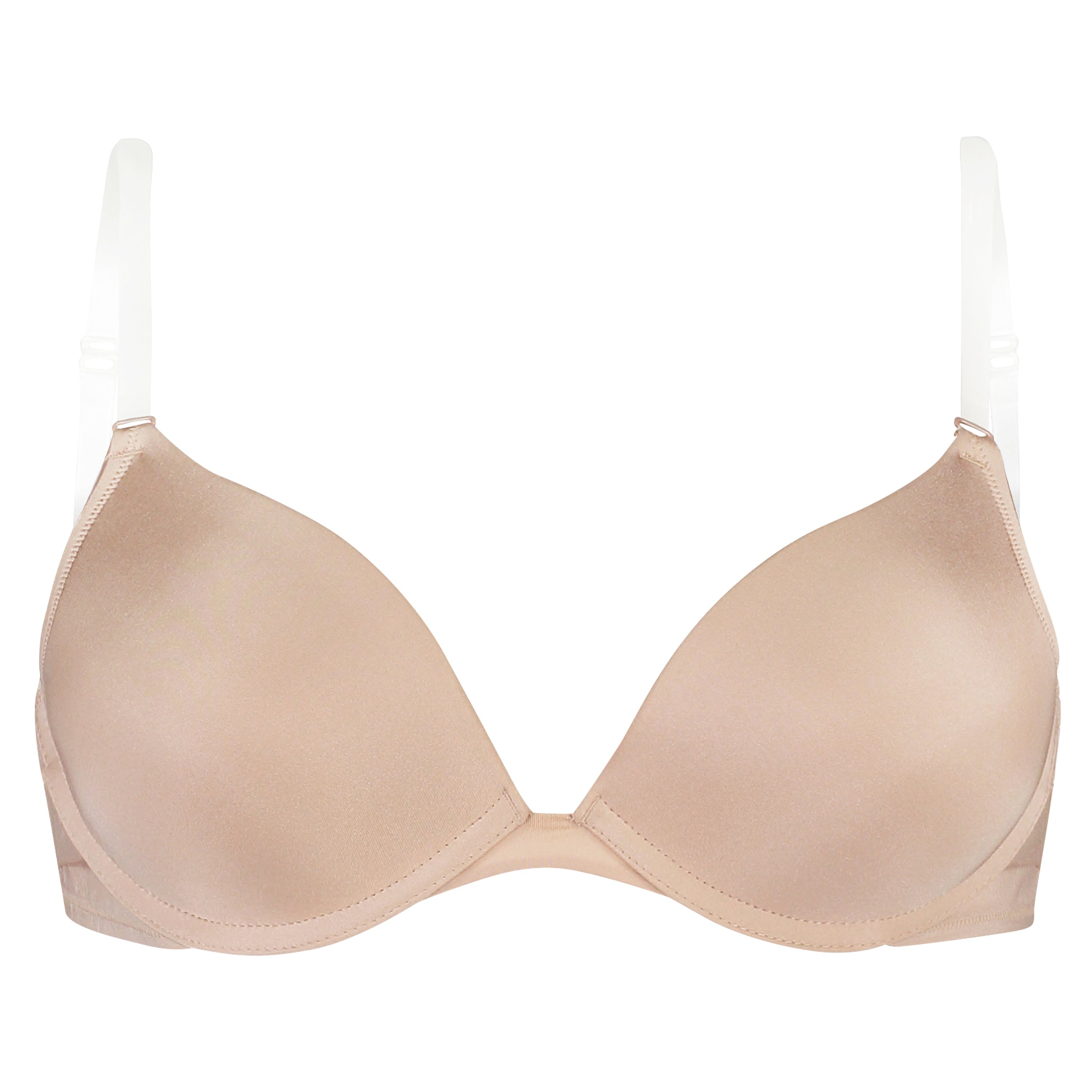 Soutien-gorge à armatures préformé push-up sans bretelles Transparent Back, Beige, main