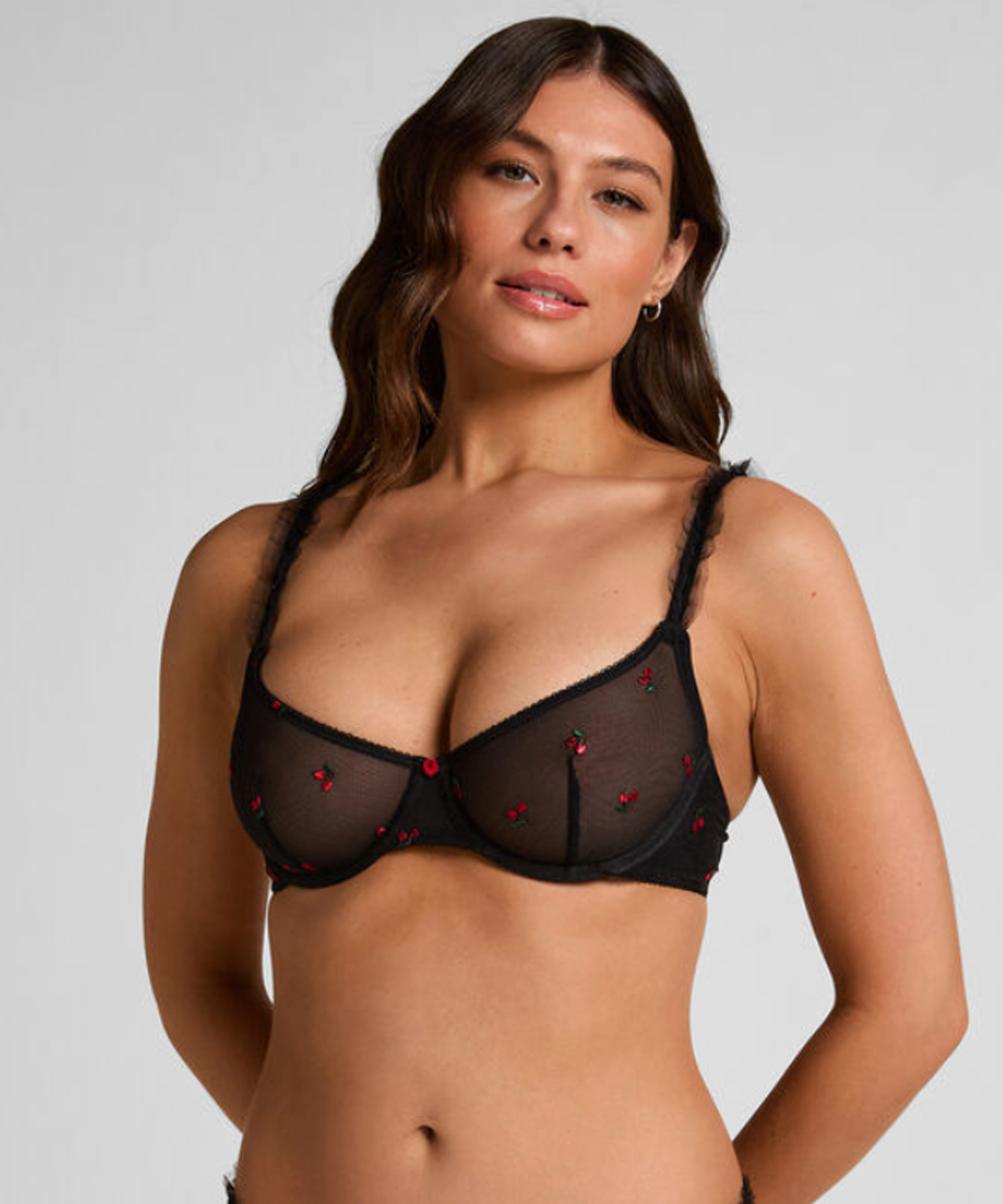 Soutien-gorge non-rembourr&eacute; &agrave; armatures Chelsey, Noir, main