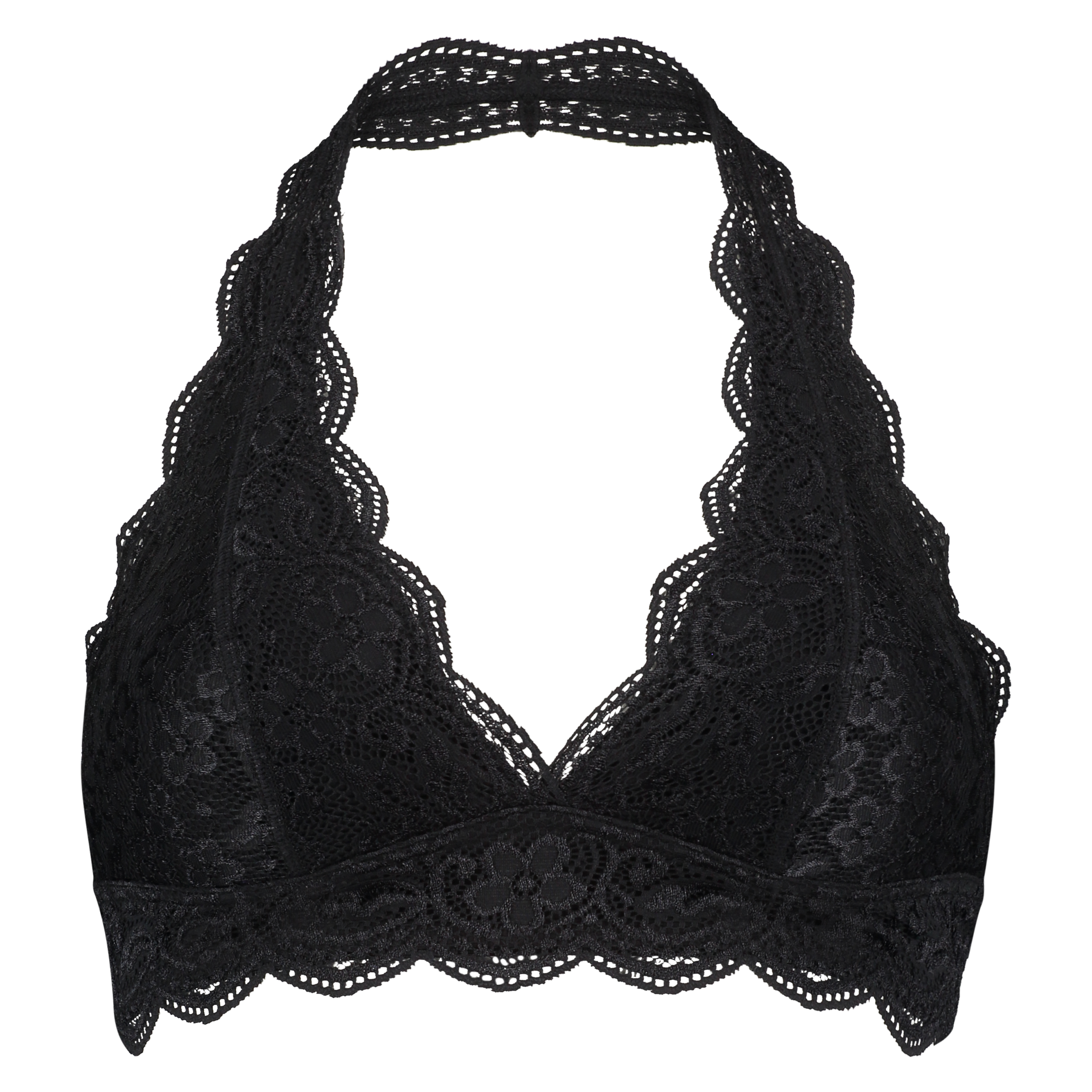 Halter bralette Lace, Zwart, main