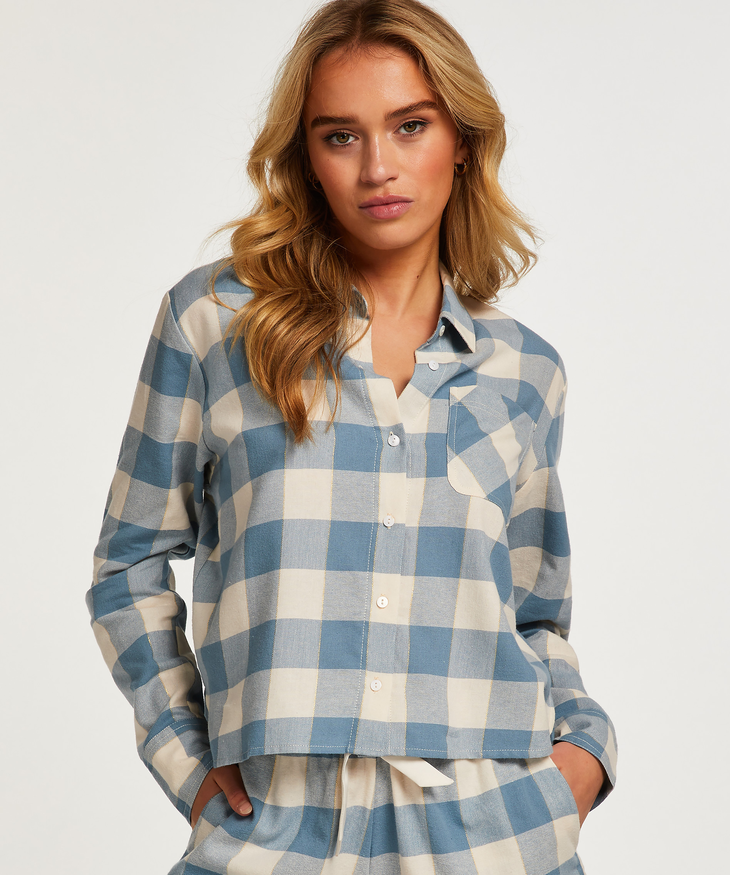 Haut de Pyjama Flanel, Bleu, main