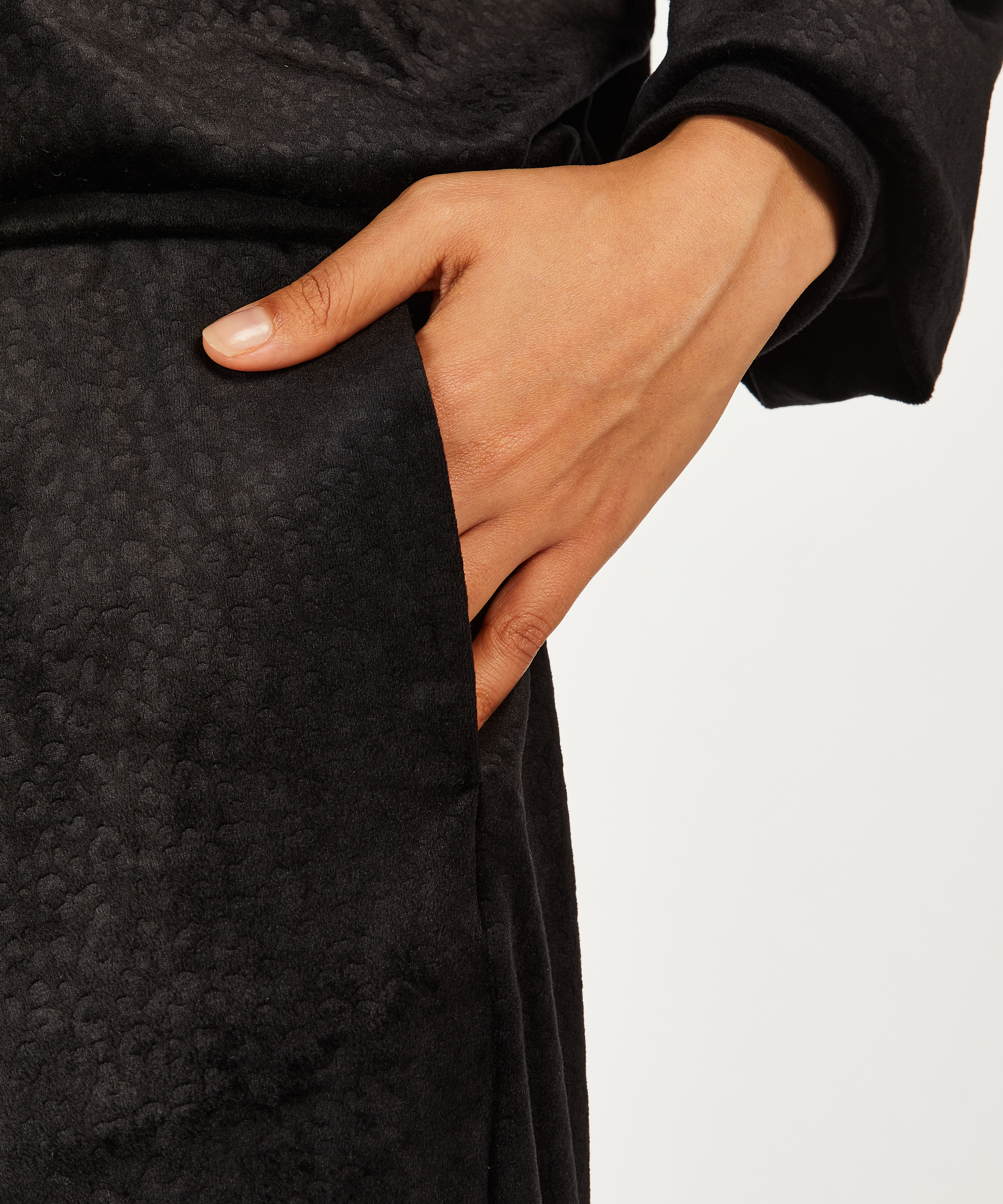 Joggingbroek Velours, Zwart, main