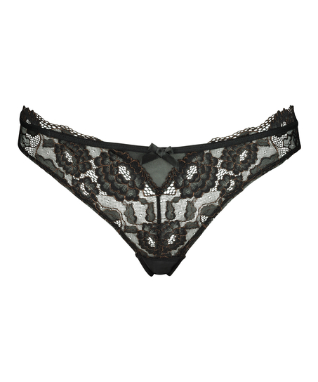 Hoog uitgesneden brazilian Chloe, Zwart