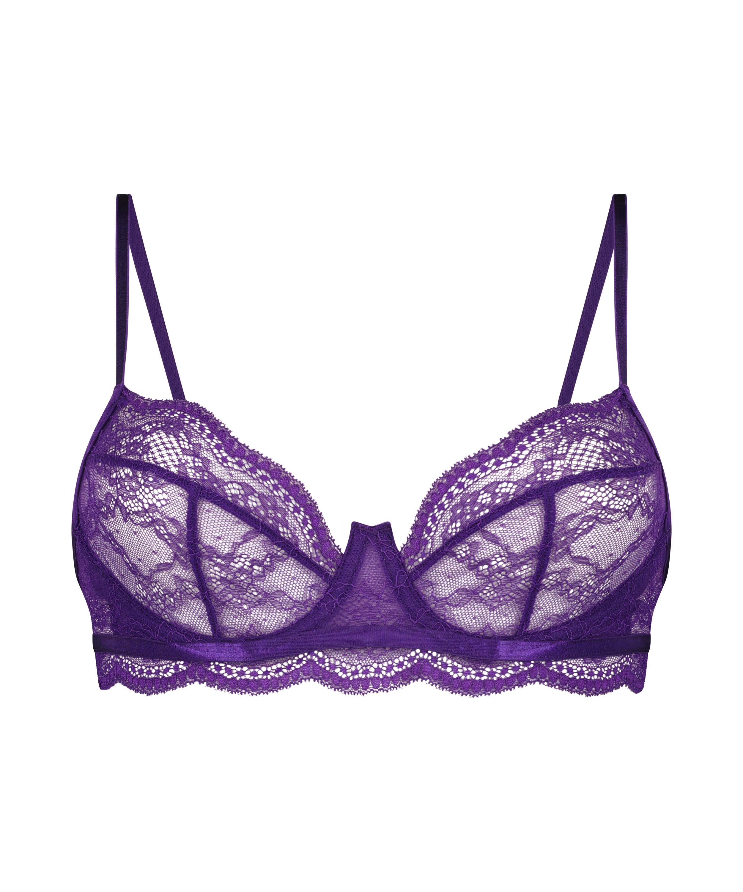 Soutien-gorge non-rembourr&eacute; &agrave; armatures Isabelle, Pourpre, main