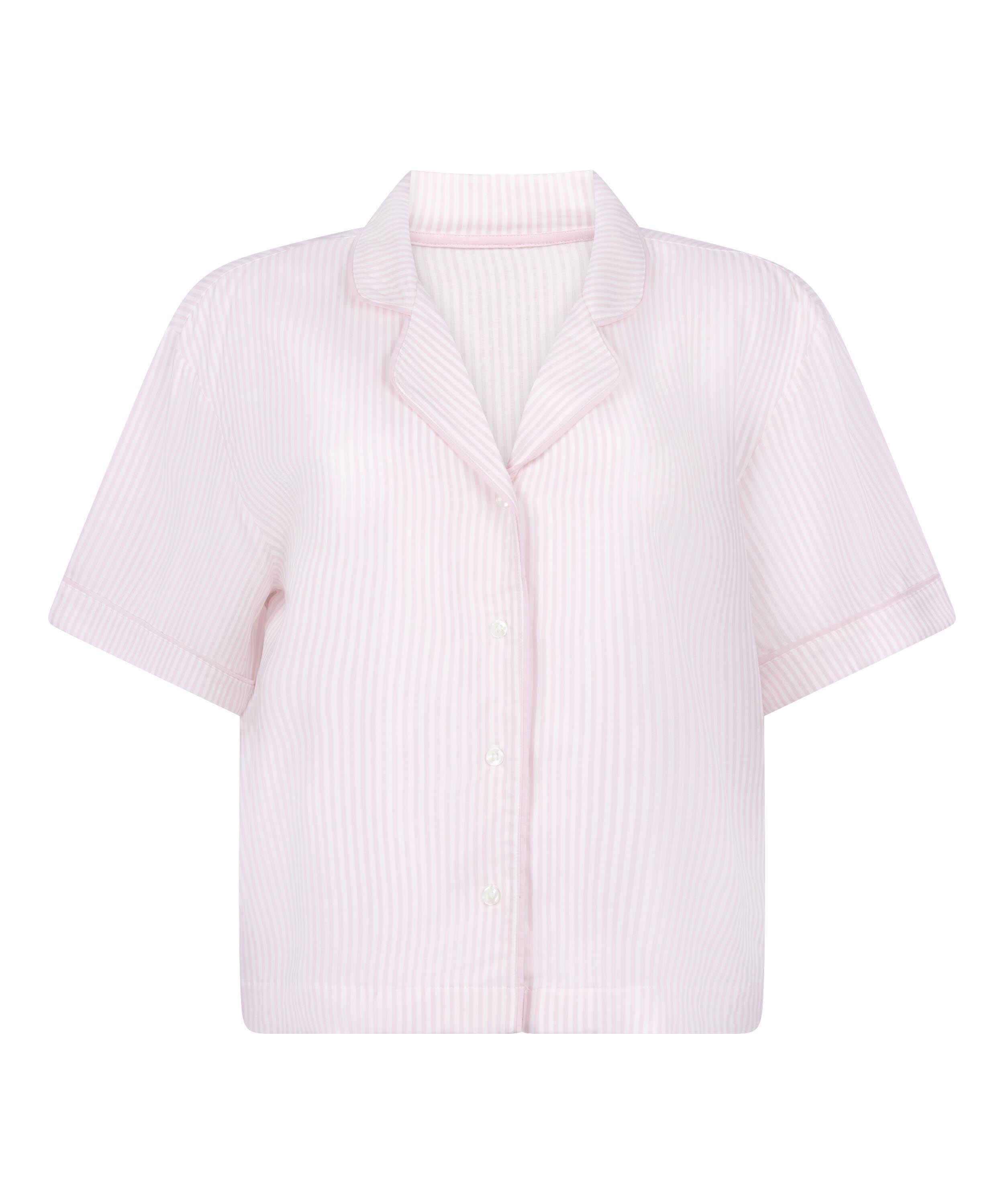 Veste de pyjama &agrave; manches courtes, Rose