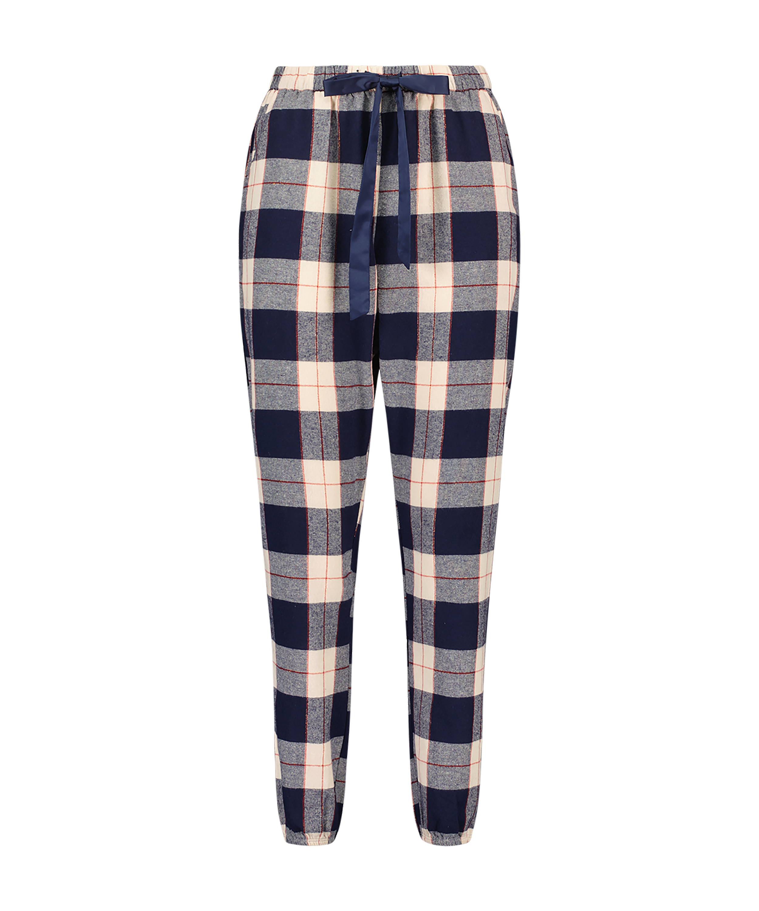 Pyjamabroek Twill Check Cuff, Blauw, main