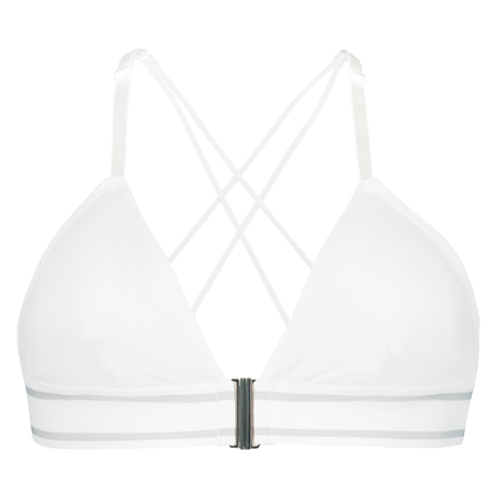 Voorgevormde triangle bralette Casey katoen, Wit
