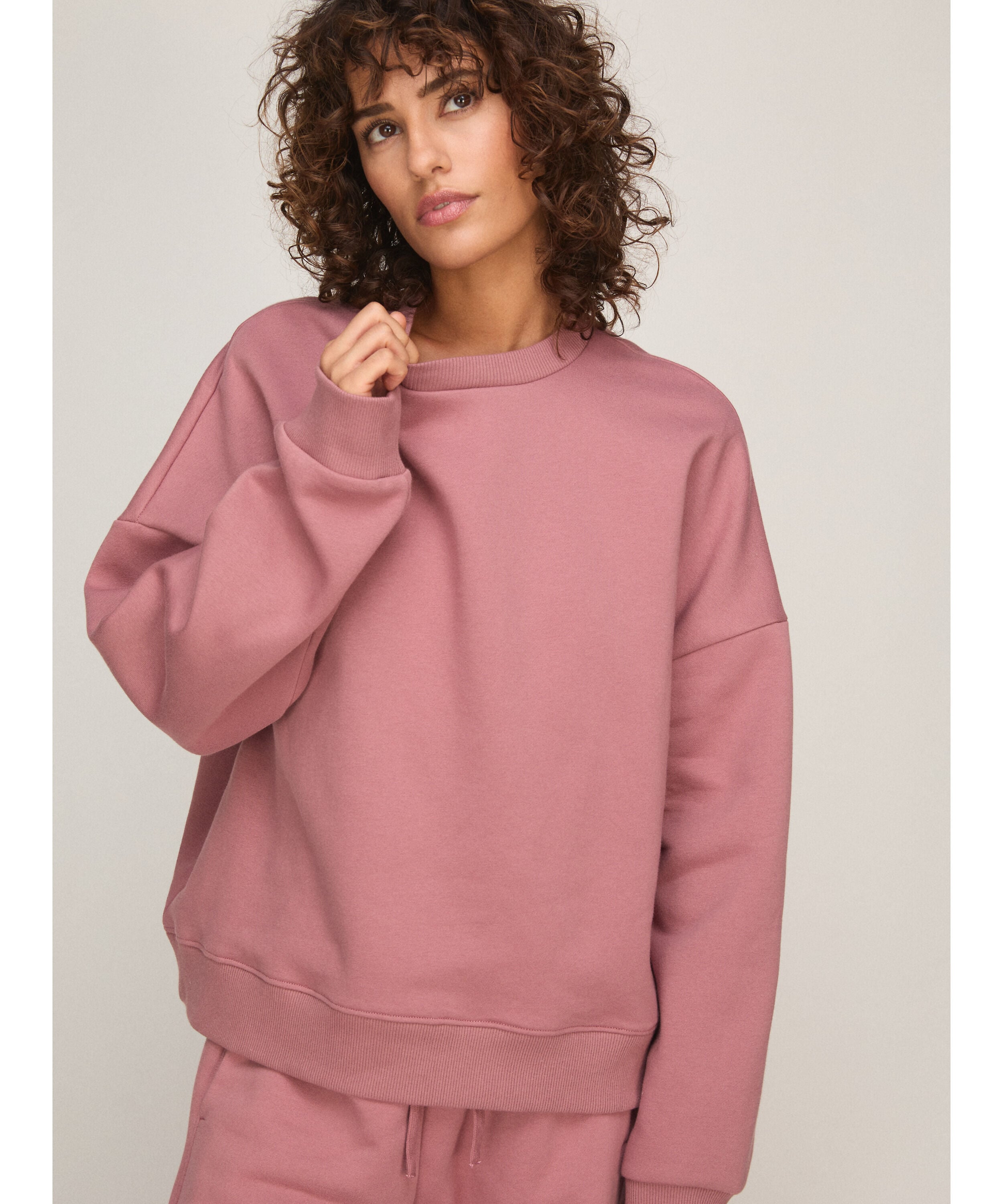 Sweat met Ronde Hals, Roze Sweat met Ronde Hals, Roze