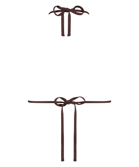 Haut de bikini triangle Scallop Lurex, Brun