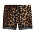 Short Velours Leopard, Zwart