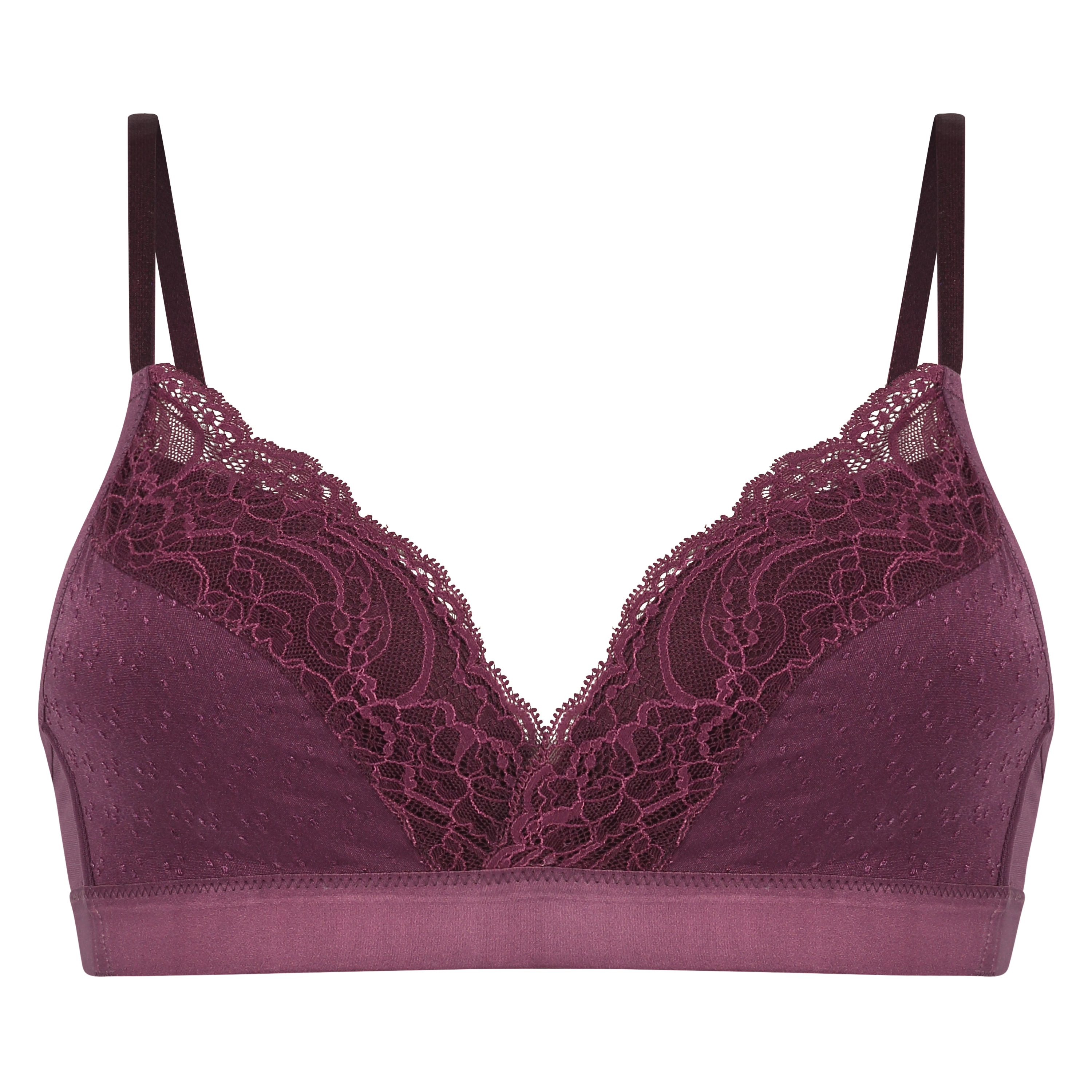 Soutien-gorge pr&eacute;form&eacute; sans armatures Sophie, Pourpre, main