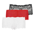 3 paar boxers Rosie, Rood
