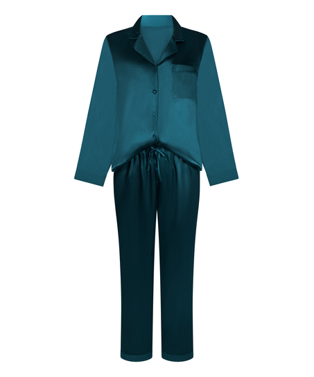Ensemble de pyjama en satin Shiny, Bleu