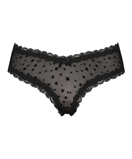 Slip br&eacute;silien V-shape mesh, Noir