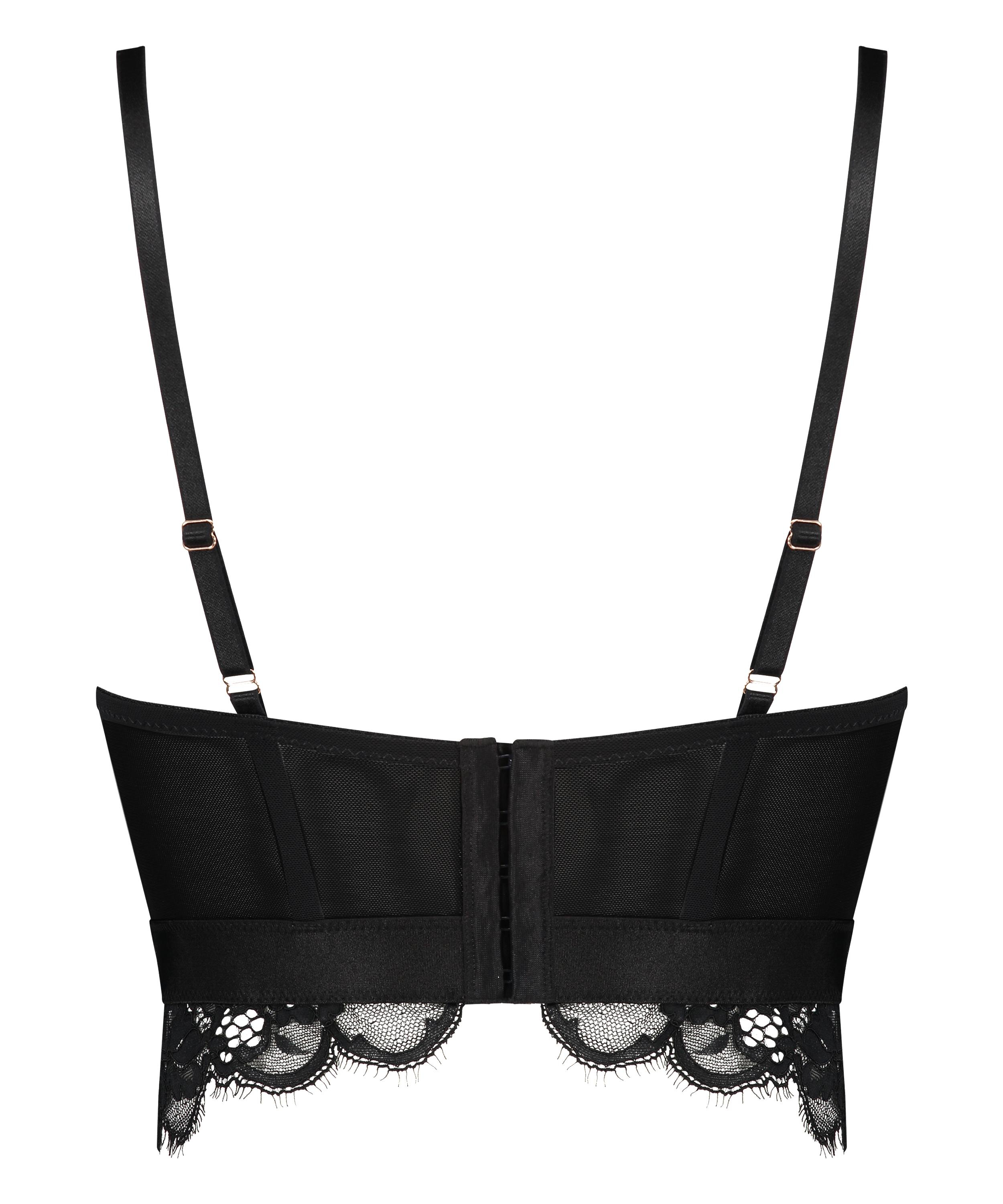 Voorgevormde longline beugel bh Heather, Zwart, main