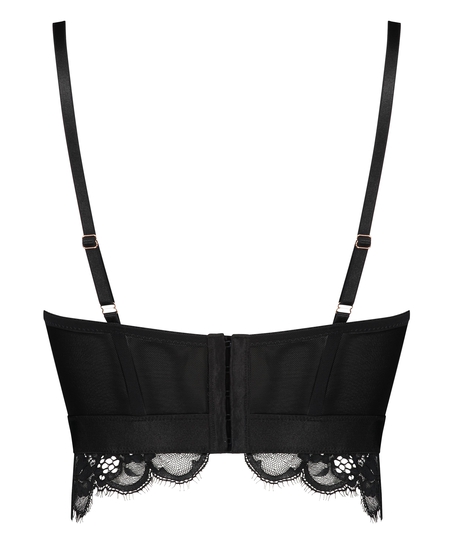 Voorgevormde longline beugel bh Heather, Zwart