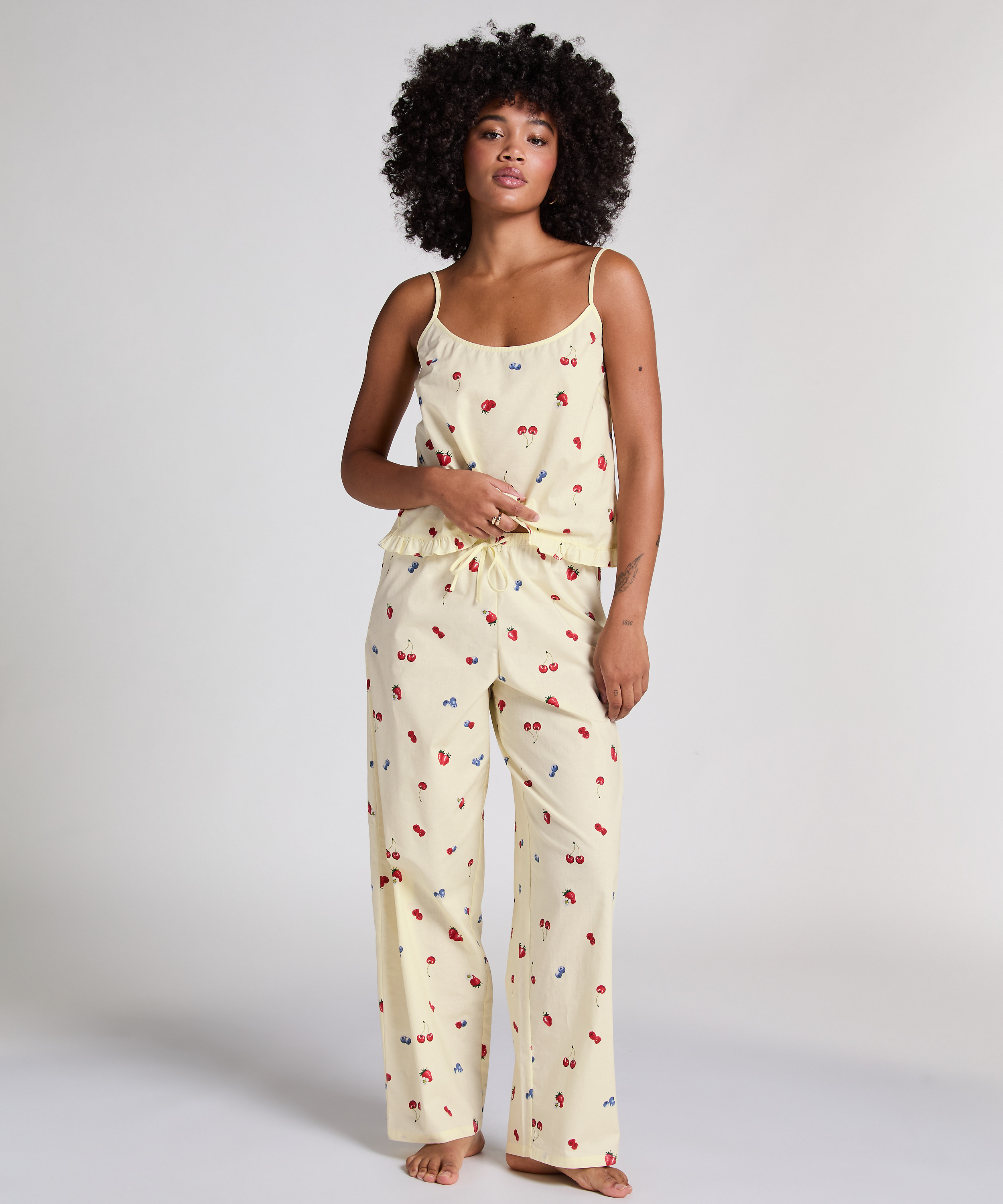 Pantalon tissé, Jaune, main