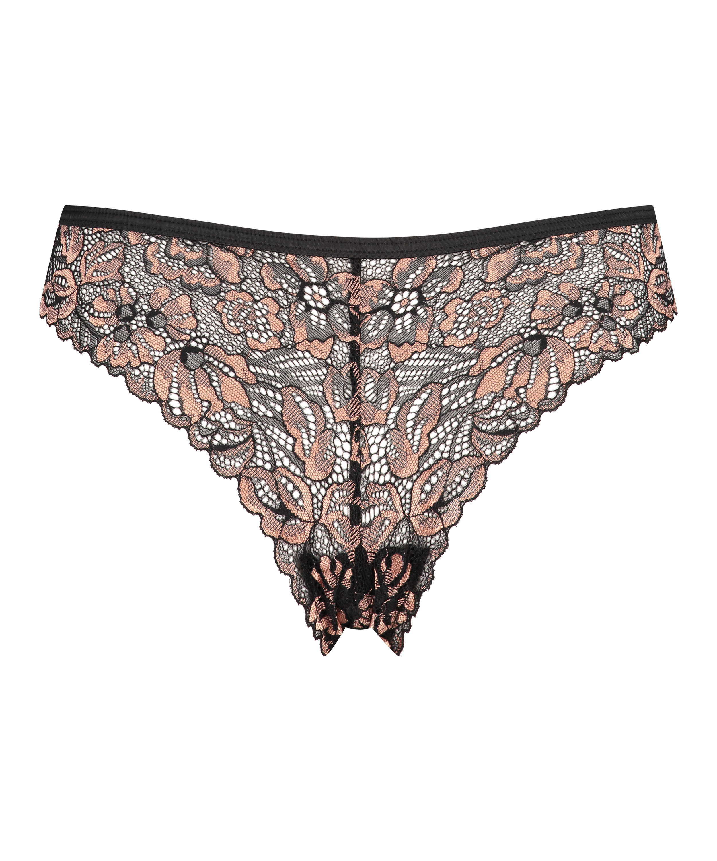 Slip brésilien échancré Ivy, Noir, main