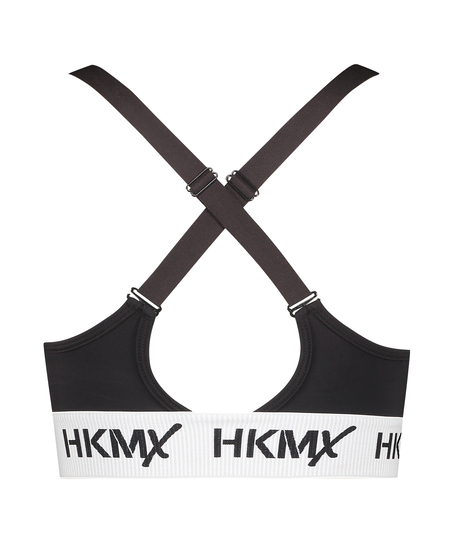 HKMX Soutien-gorge de sport The Crop Logo Level 1, Noir