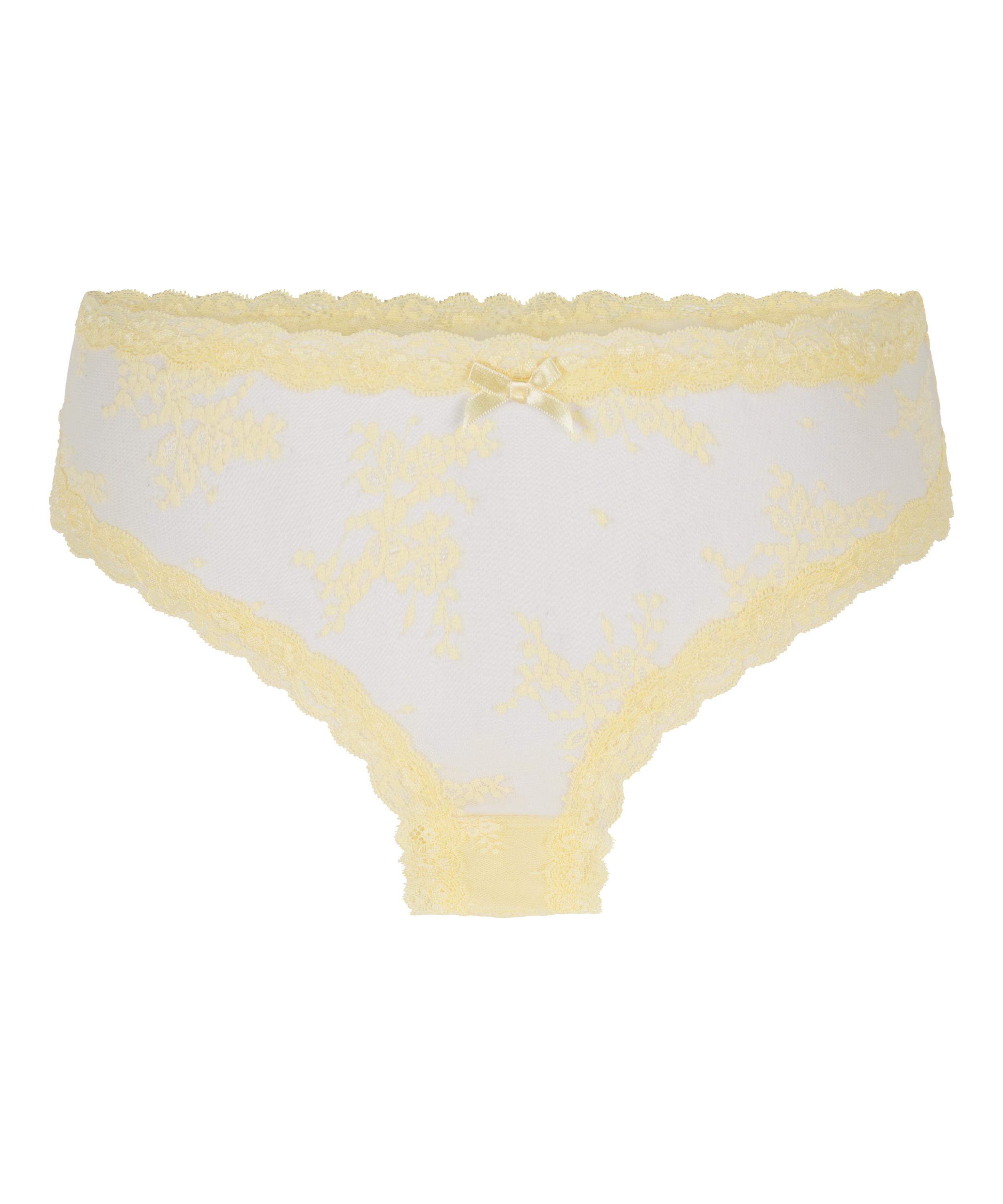 Slip br&eacute;silien V-shape mesh, Jaune, main