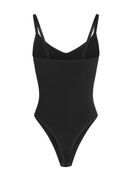 Body à jambe haute sans couture mise en forme, Noir