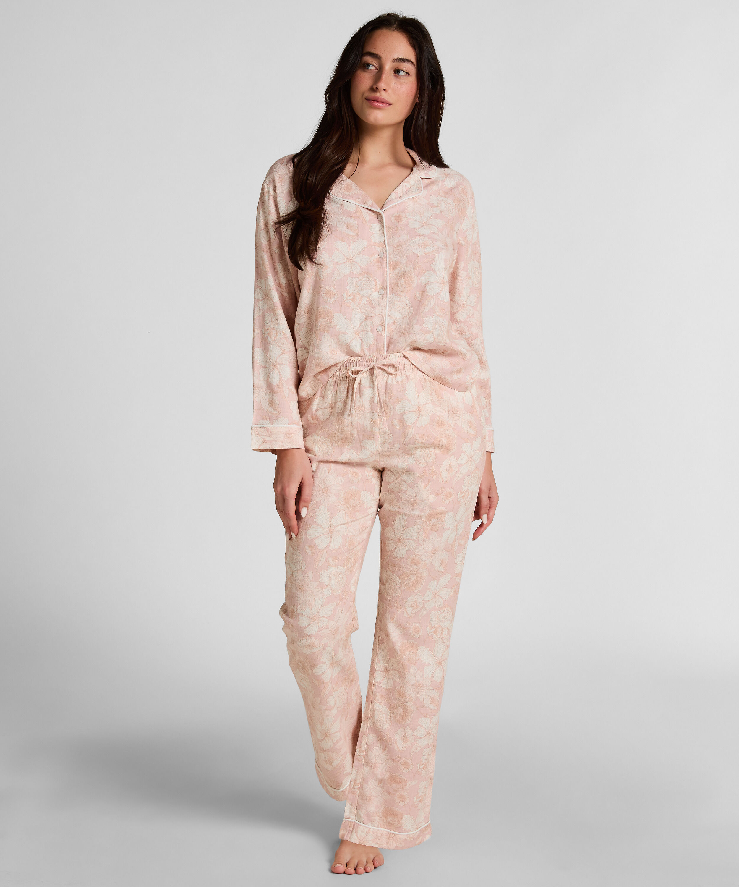 Bloemen Linen Broek, Roze Bloemen Linen Broek, Roze