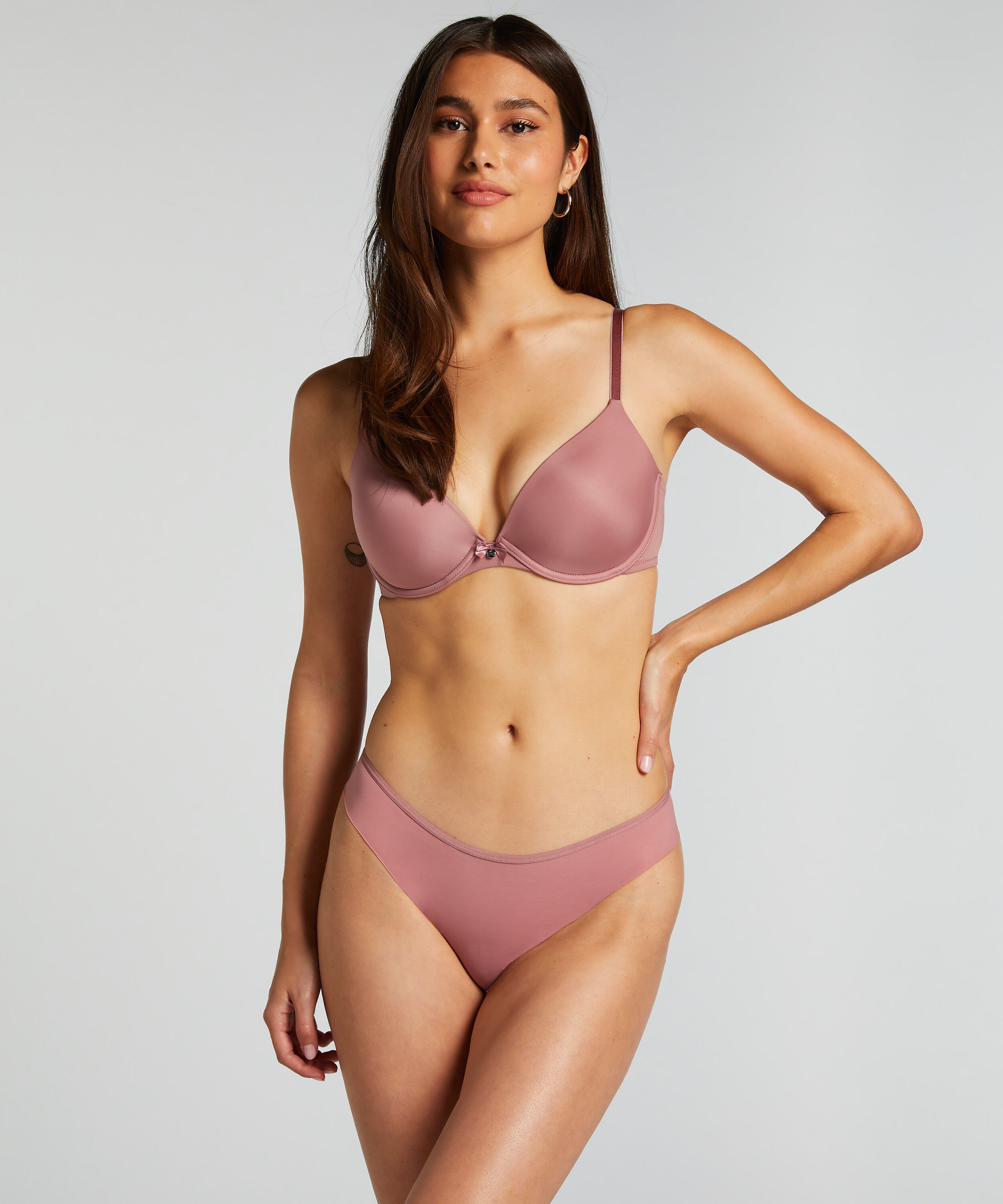 Slip brésilien Invisible Lace Back, Rose