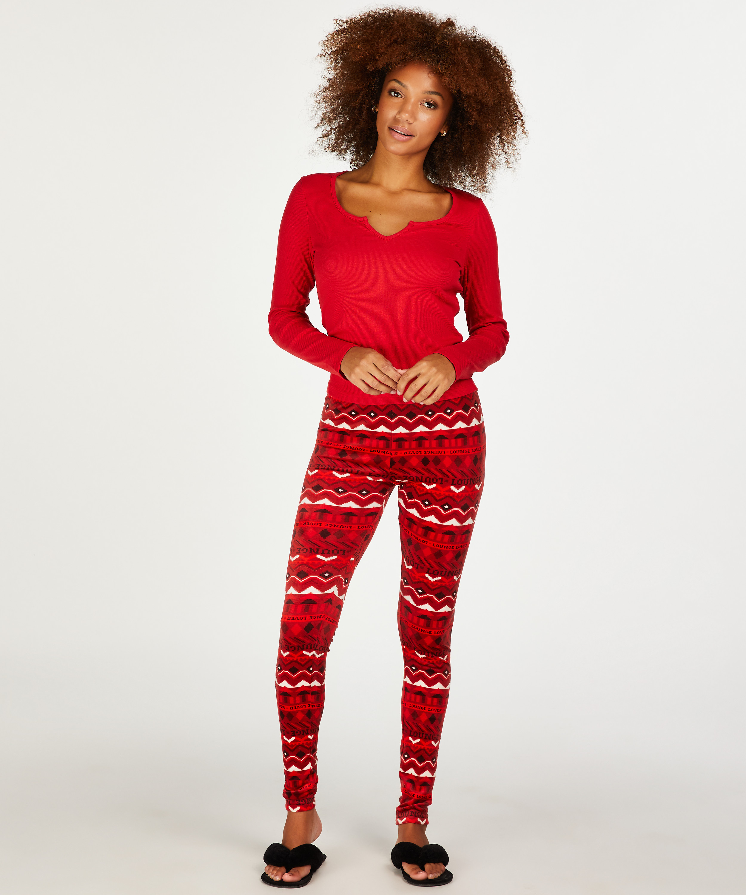 Legging Velours, Rood, main