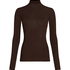 super soft Turtleneck shirt met Cashmere, Bruin