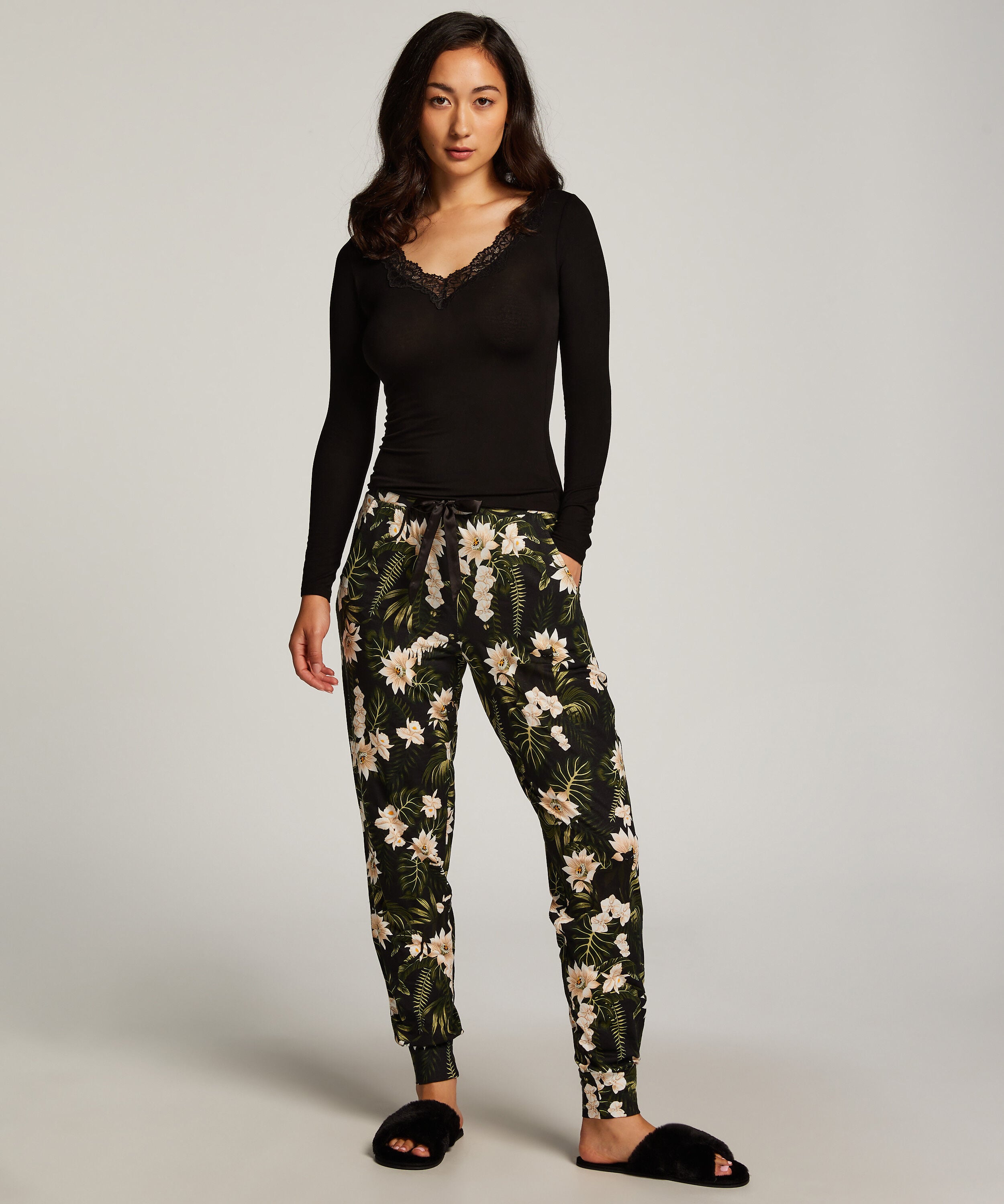 Pyjamabroek Jersey, Zwart