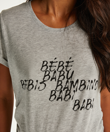 Zwangerschapsnachthemd met korte mouwen, Grijs