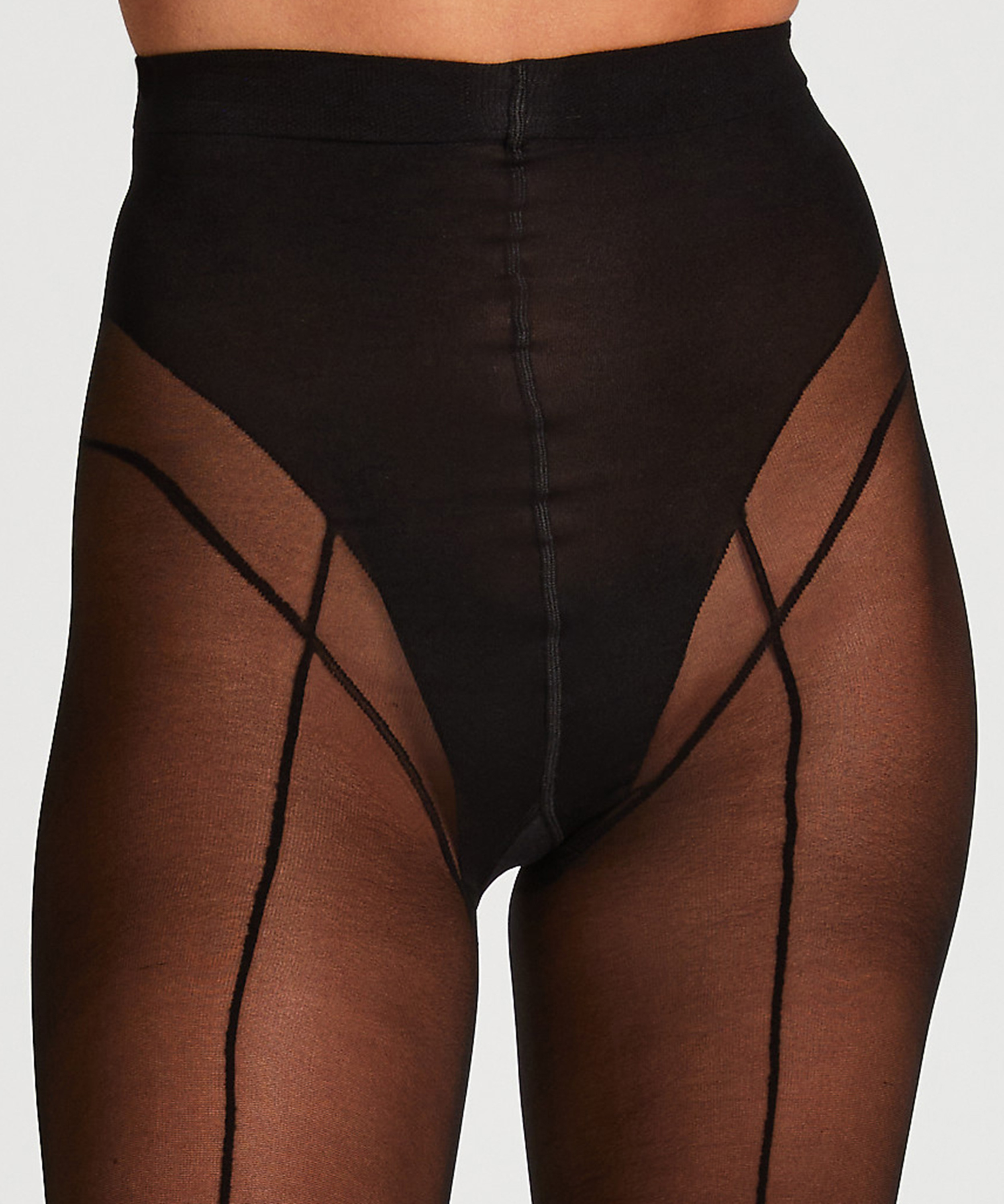 Panty 50 Denier Fine Line Front Seam, Zwart, main