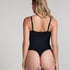 Body à jambe haute sans couture mise en forme, Noir