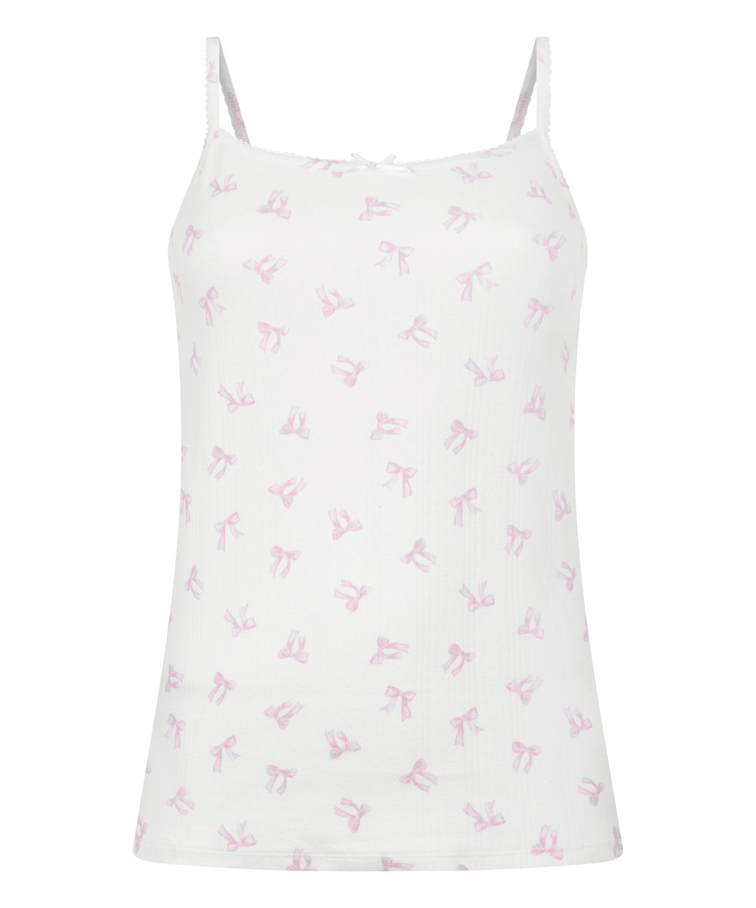 Pointelle camitop, Wit