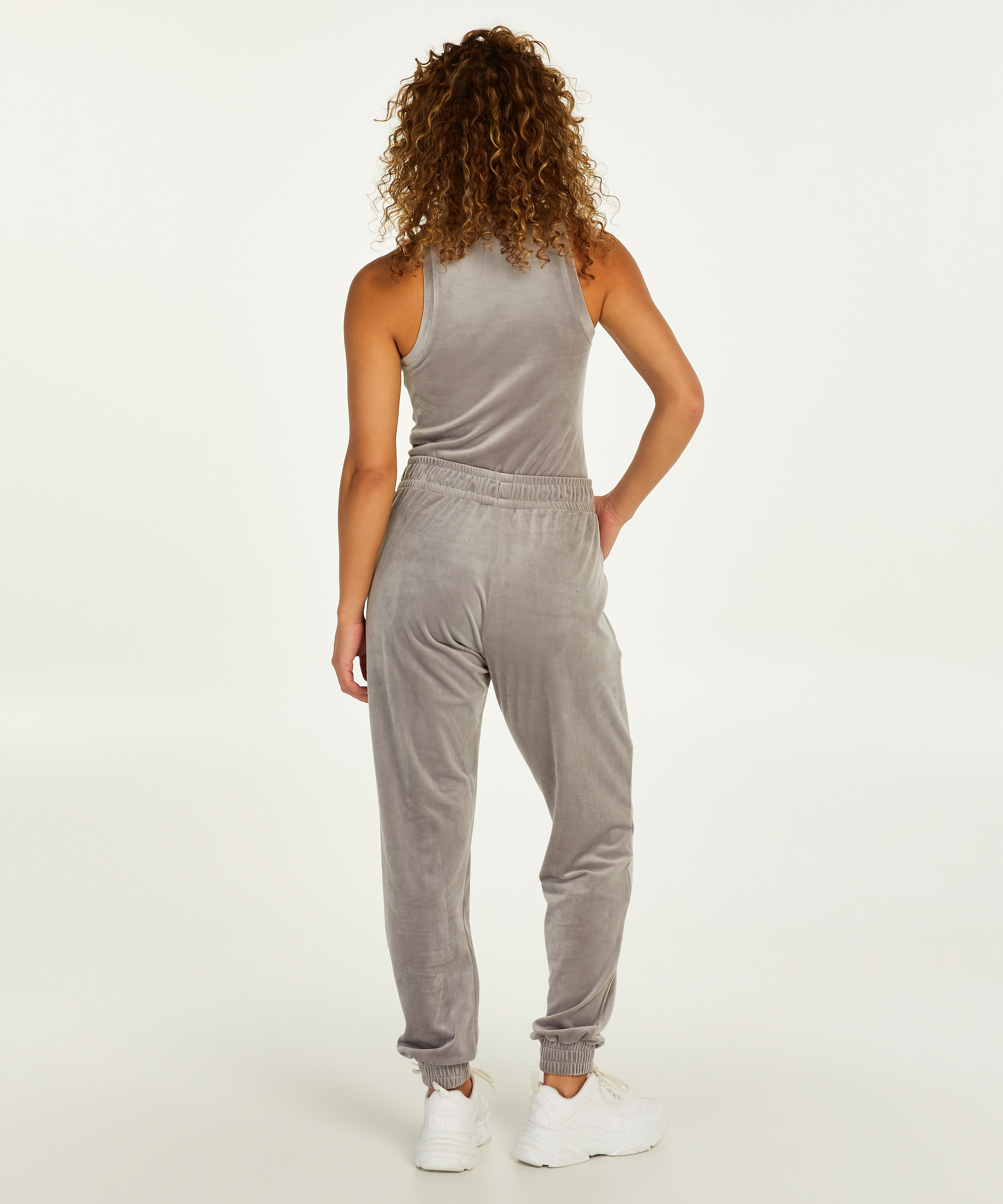 Joggingbroek Velours, Grijs, main
