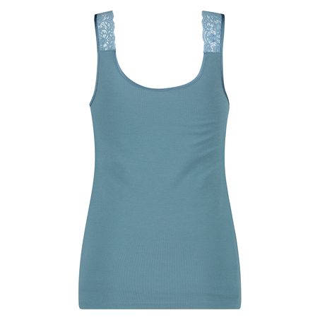 Singlet Rib Lace, Groen