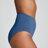 Scallop Bikinibroekje met Hoge Taille, Blauw