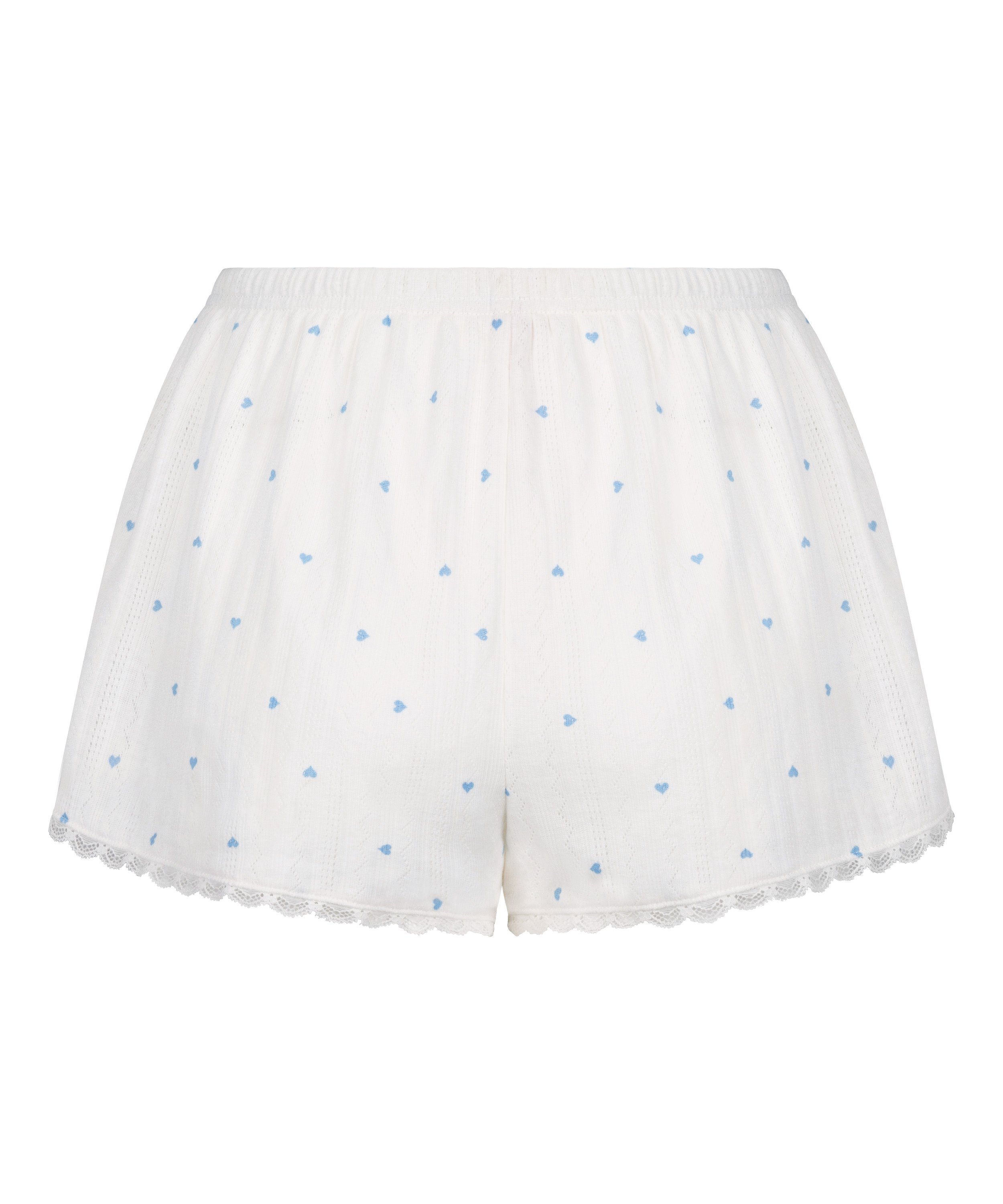 Pyjama shorts Pointelle, Blauw, main