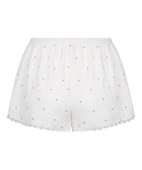 Pyjama shorts Pointelle, Blauw