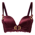 Soutien-gorge à armatures rembourré longline Avela, Rouge
