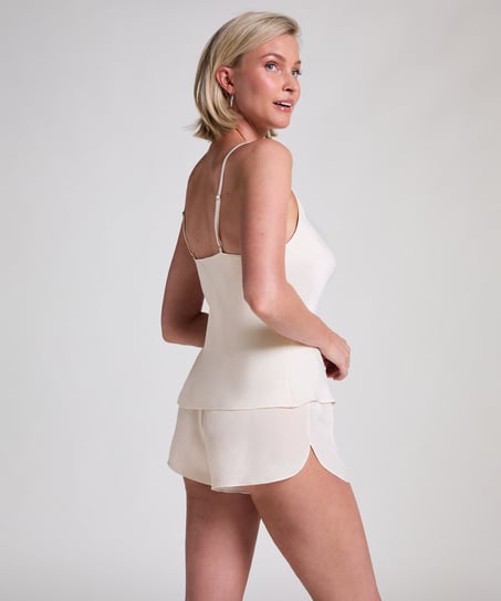 Minimal satijnen short, Wit