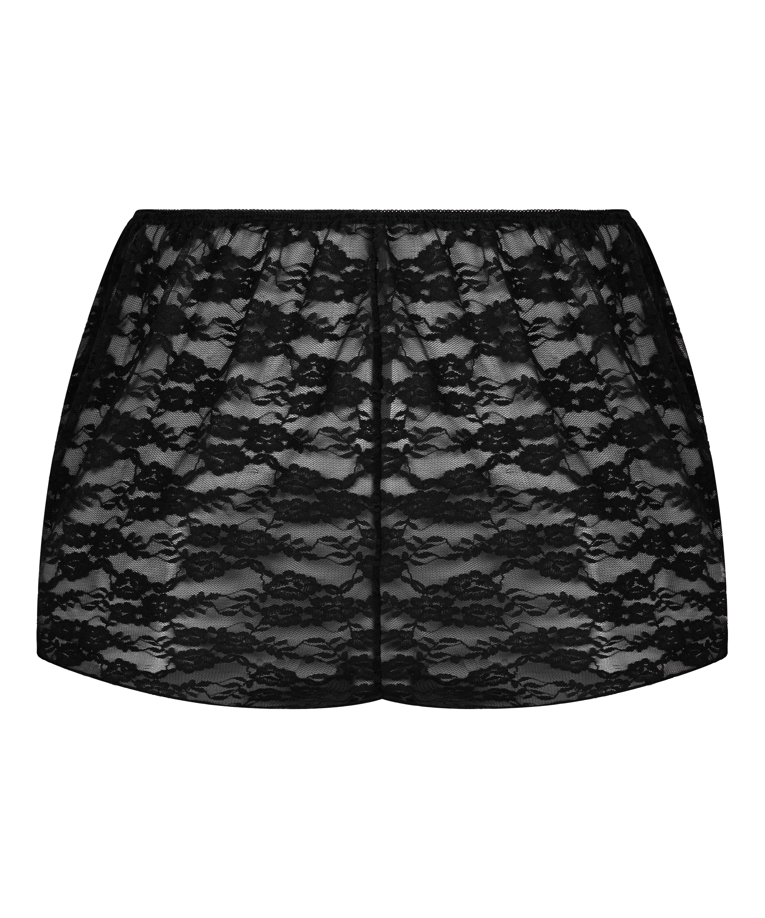 Short en dentelle int&eacute;grale, Noir, main