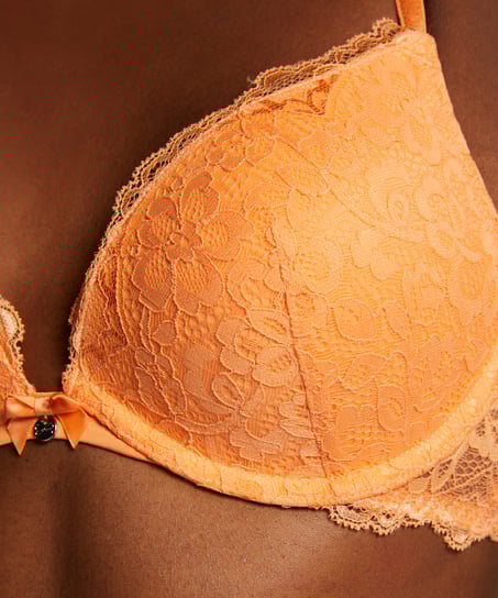 Voorgevormde push-up beugel bh Marine, Oranje