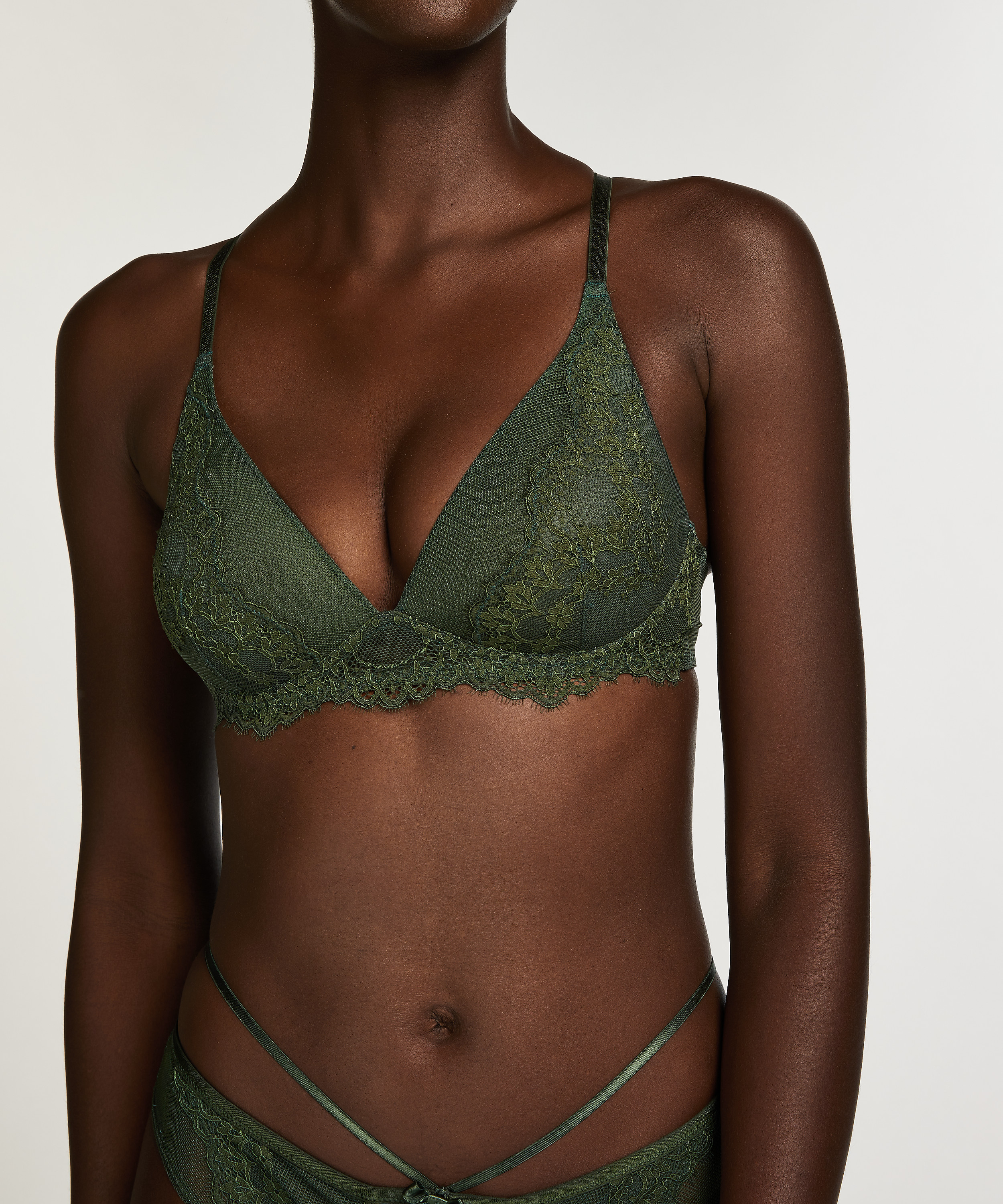 Soutien-gorge rembourr&eacute; sans armatures Miley, Vert, main
