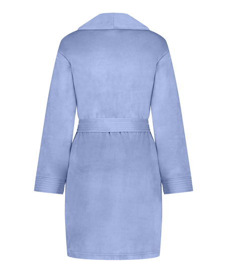 Korte badjas Velours, Blauw