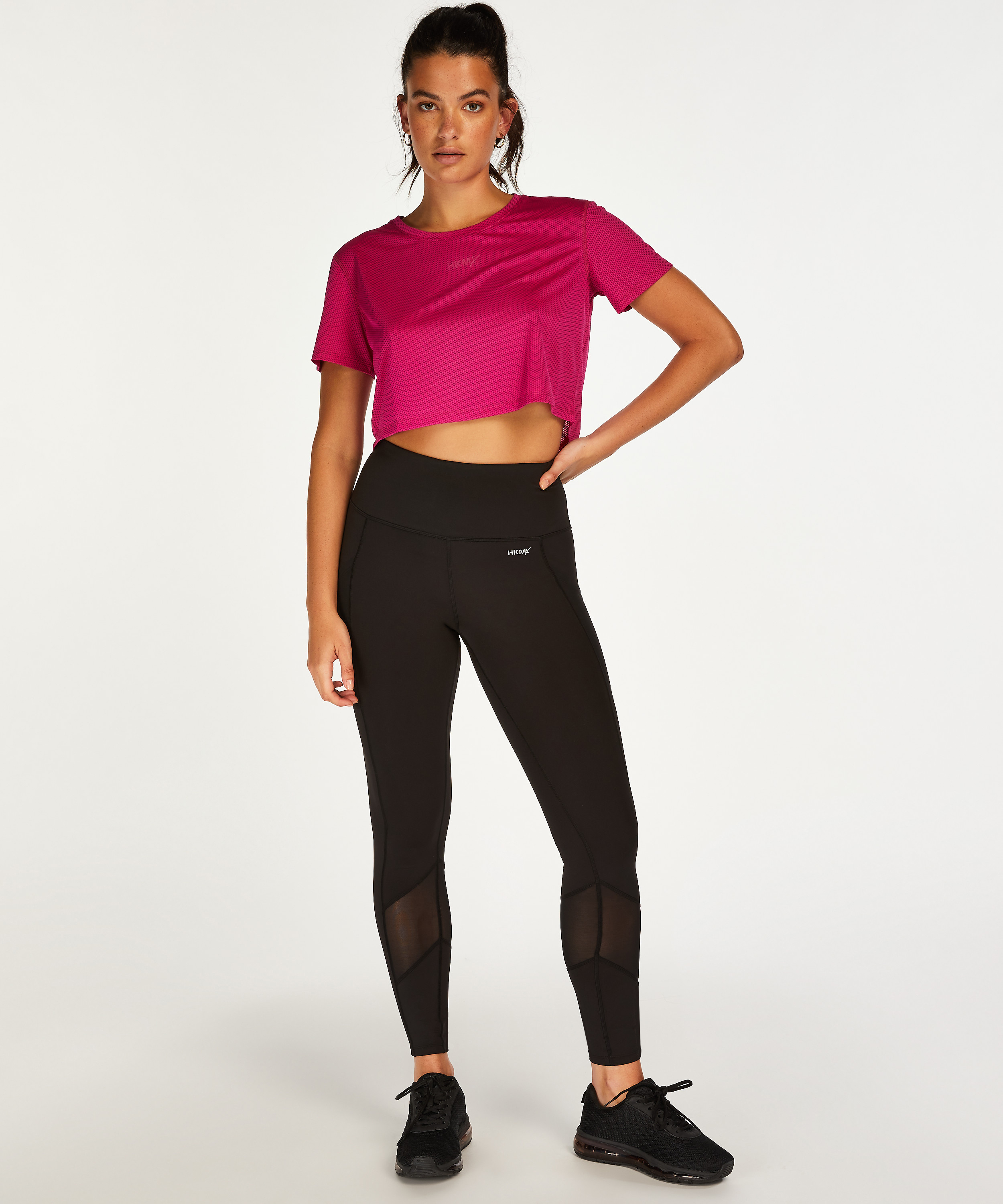 HKMX Crop top en maille, Rose, main